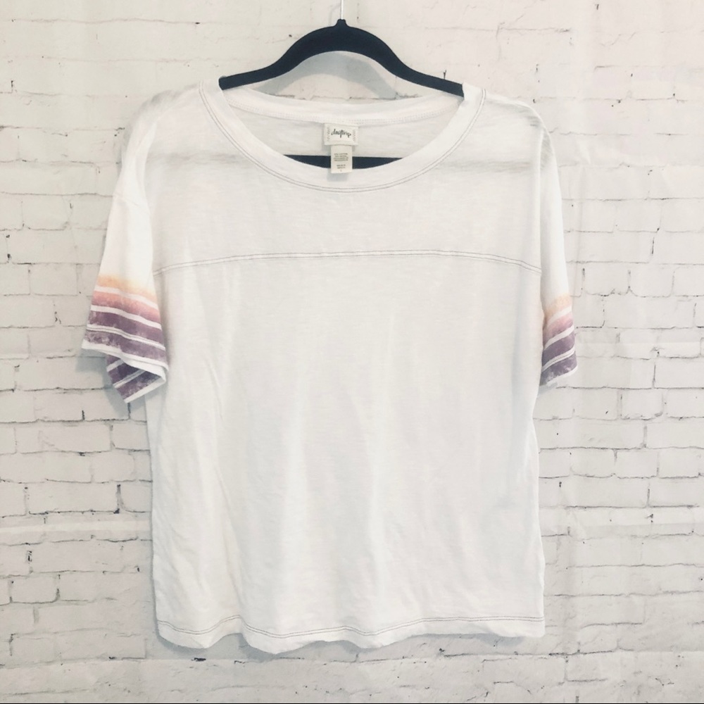 Sz S Daytrip Buckle Semi Sheer Burnout Tee Stripes